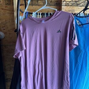 Adidas Women's Lavender Short Sleeve Tee and Blue Tank BUNDLE